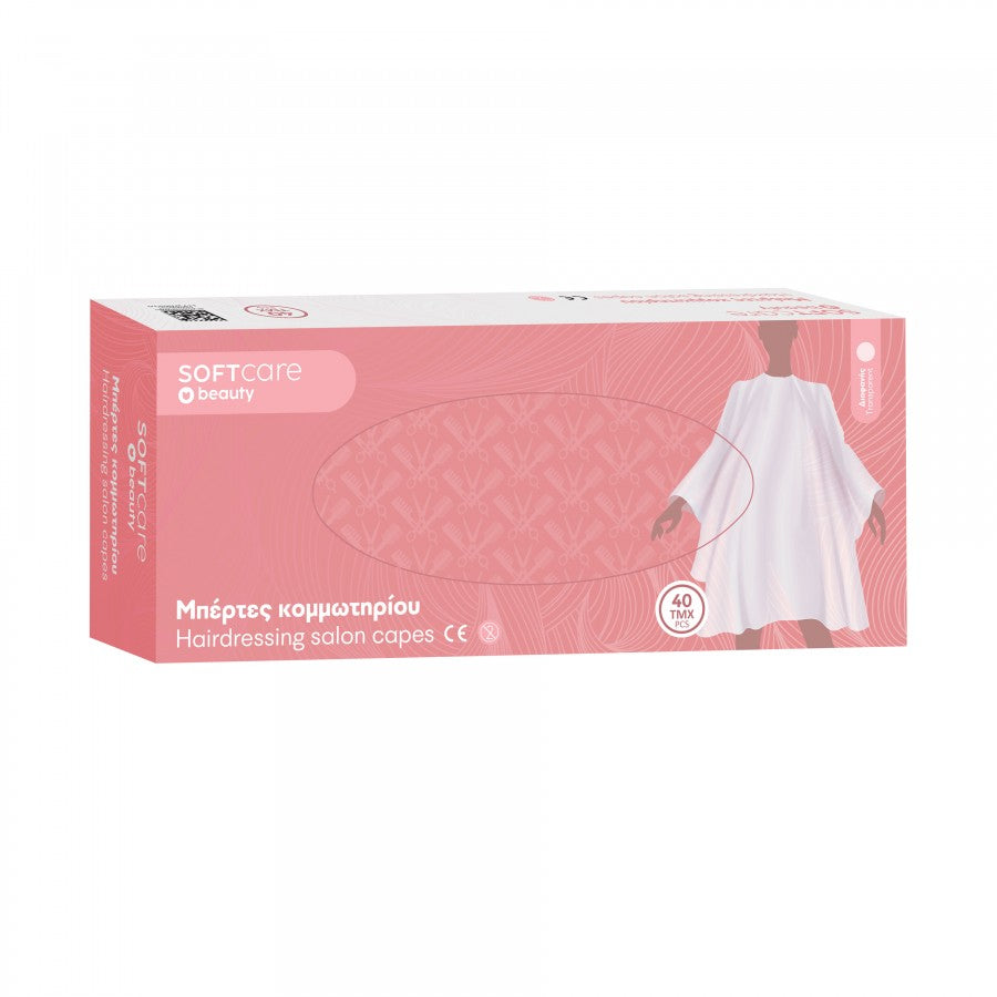 Μπέρτες κομμωτηρίου Soft Care PE - Διαφανείς 130 cm x 90 cm (40τεμ)